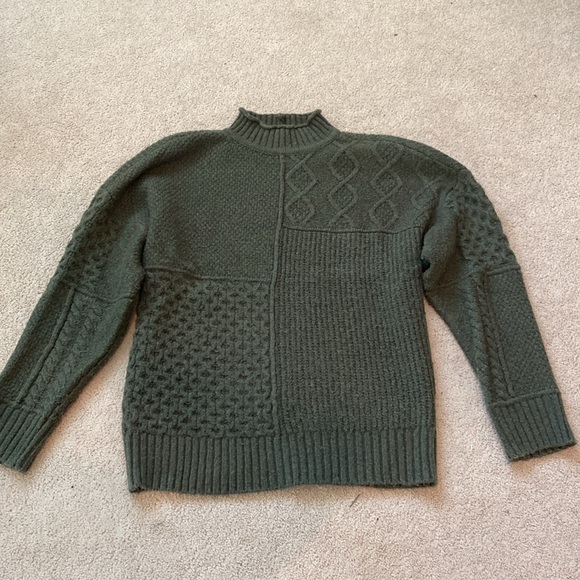 American Eagle Outfitters Soft and Cozy Mixed Stitch Pullover Sweater in Green - Picture 4 of 7